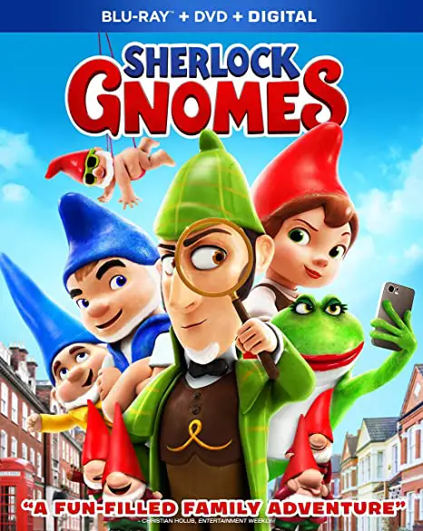 Película de gnomos titulada  Sherlock gnomes continuación de Gnomeo y julieta